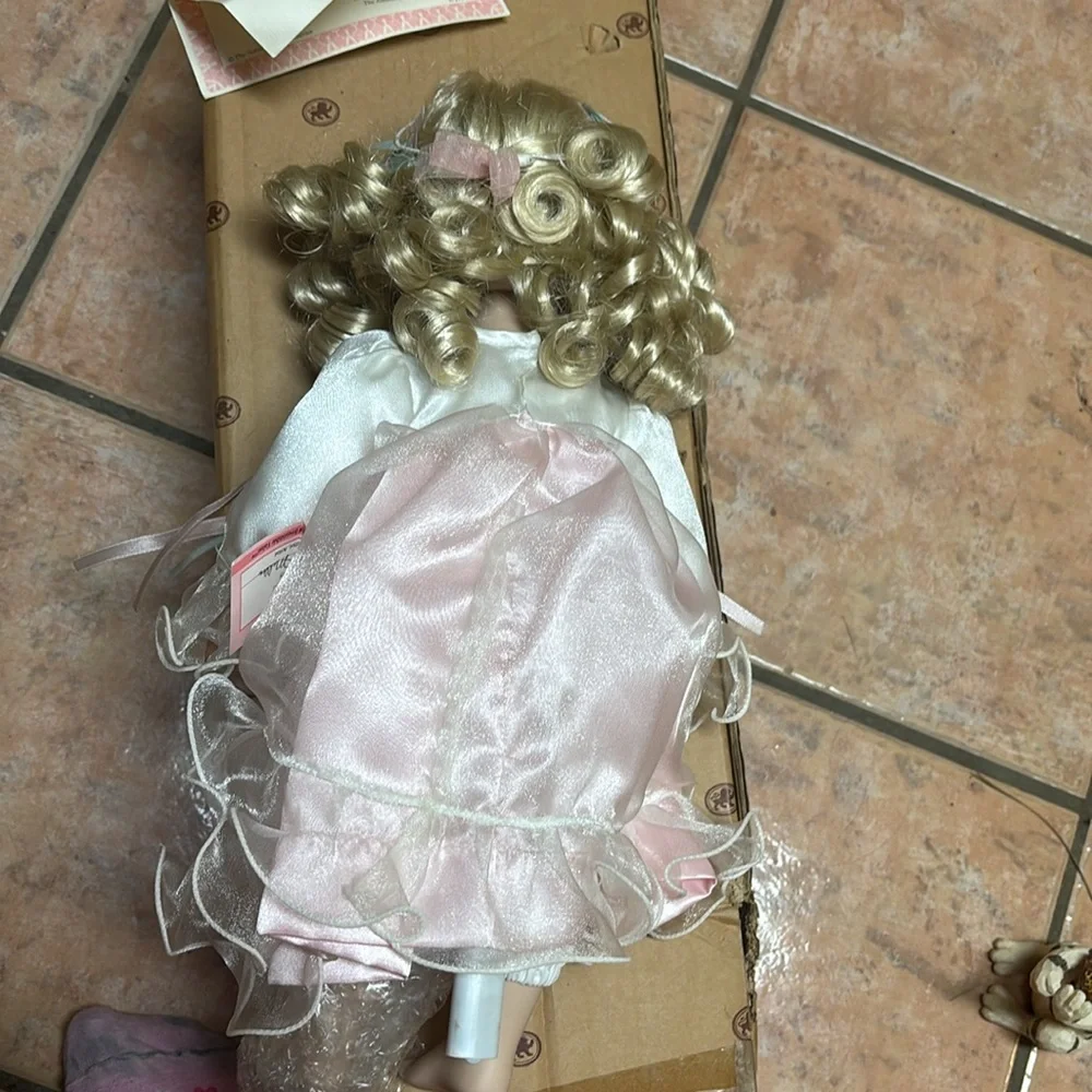 Charming Blonde Doll with Pink and White Dress - Picture 5 of 7